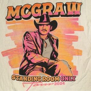 Tim McGraw Standing Room Only 2024 Tour T-Shirt Size L